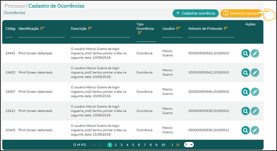 Cadastro de Ocorrências - organizando colunas.png